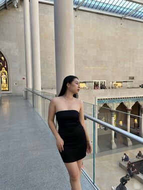 Zara Black Satin Slip Dress